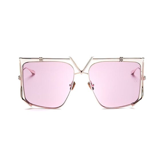 NEW VALENTINO SUNGLASSES, WOMEN PINK GEOMETRIC EYEWEAR VALENTINO - Picture 1 of 3